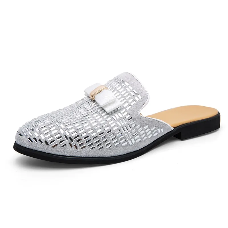 

Men Fashion Mules Dress Loafers Summer Casual Business Shoes Party Loafers Slip On Driving Shoes Designer Male Flats Big Size 48