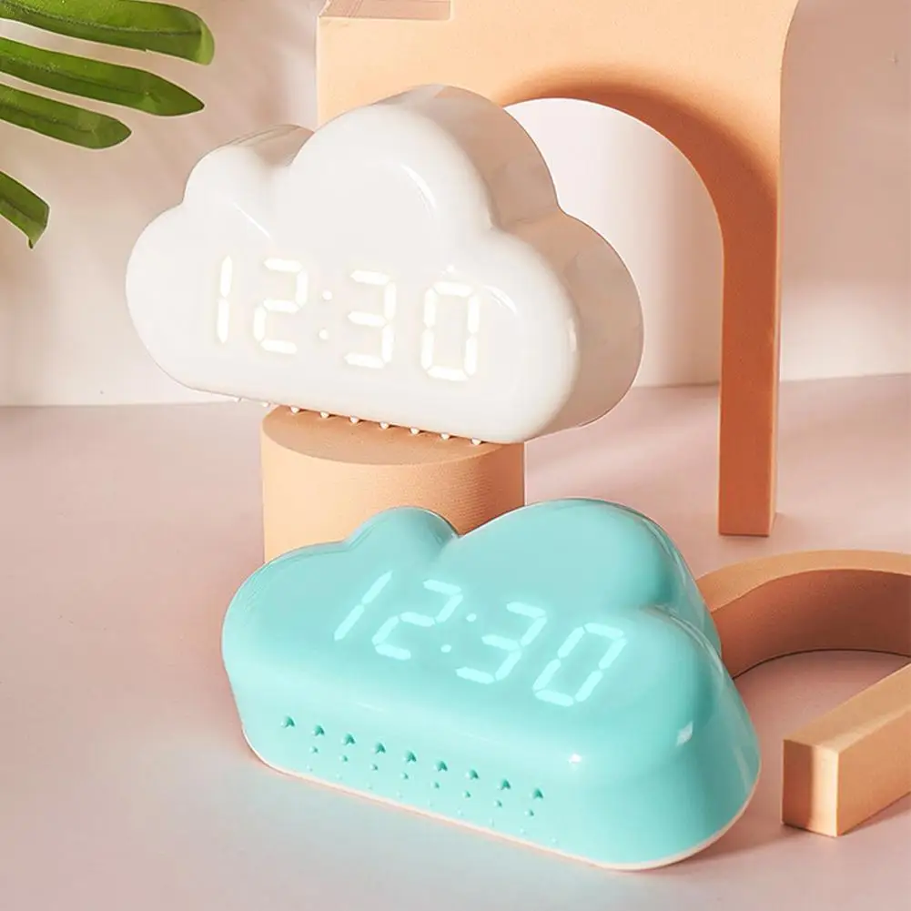 

Cloud Shaped Alarm Clocks Kid Light Led Table Voice Clocks Desktop Usb Clocks Electronic Control Digital Home Powered Up Wa M7w6