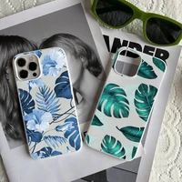 banana leaf palm leafs art design phone case candy color for iphone 6 7 8 11 12 13 s mini pro x xs xr max plus