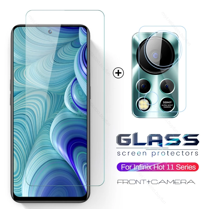 

Защитное стекло для камеры 2 к 1 для Infinix Hot 11 s NFC Hot11s Hot11 Play 11 s 4G 2021, защита экрана, пленка из закаленного стекла