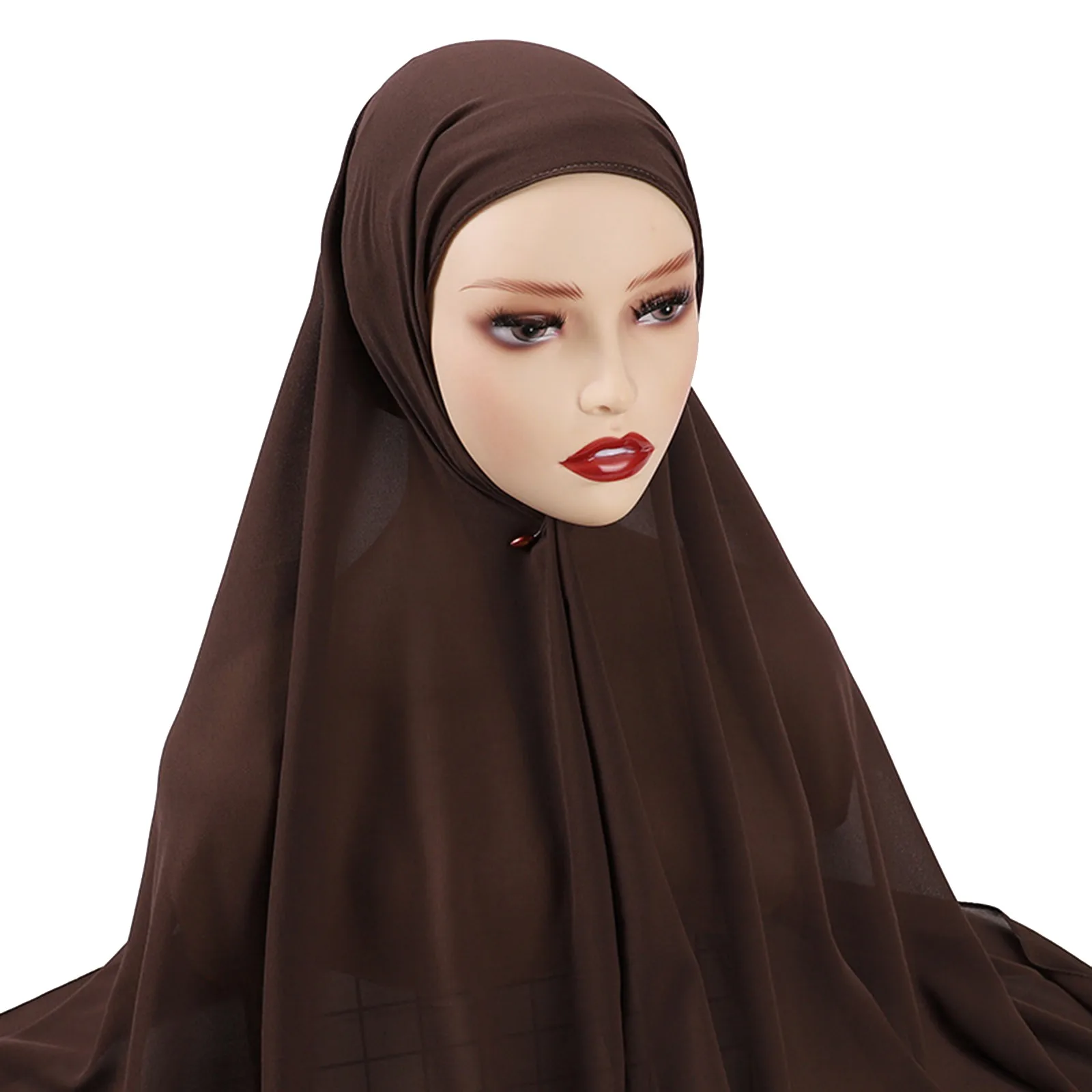 

Шифоновый мусульманский тюрбан с полным покрытием, исламские шапки, Нижний шарф, Женский хиджаб, шапка, головной платок, длинная шаль, накидка на шею, головной убор, шапка