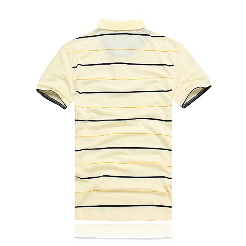 men fashion sport cotton polo tee shirts short sleeve stripe design T-shirt golf wear male tops