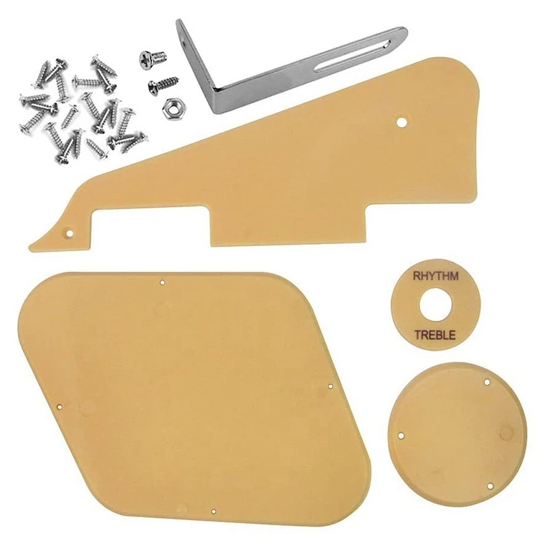 Quality 1Set Yellow Pickguard Cavity Switch Covers Pickup Selector Plate Bracket Screws Fit Les Paul Guitar Style Kit