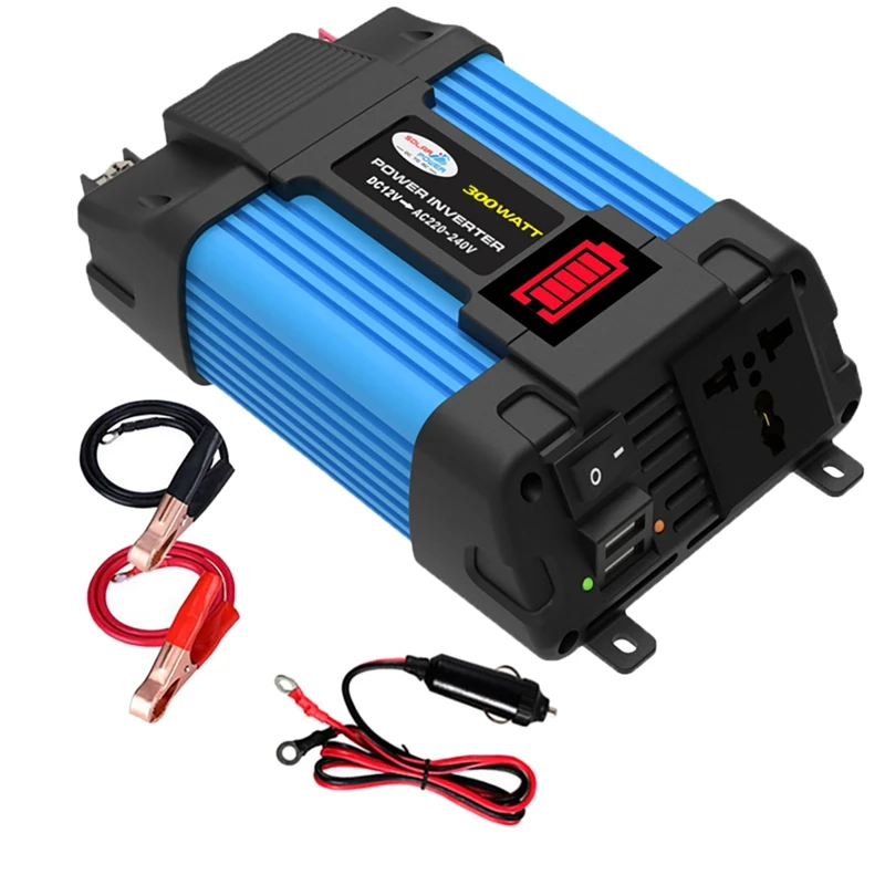 

300W Max 600W Car Inverter LED Voltage Capacity Display Transformer Converter 12V To 220V Dual USB Inverter For Cars