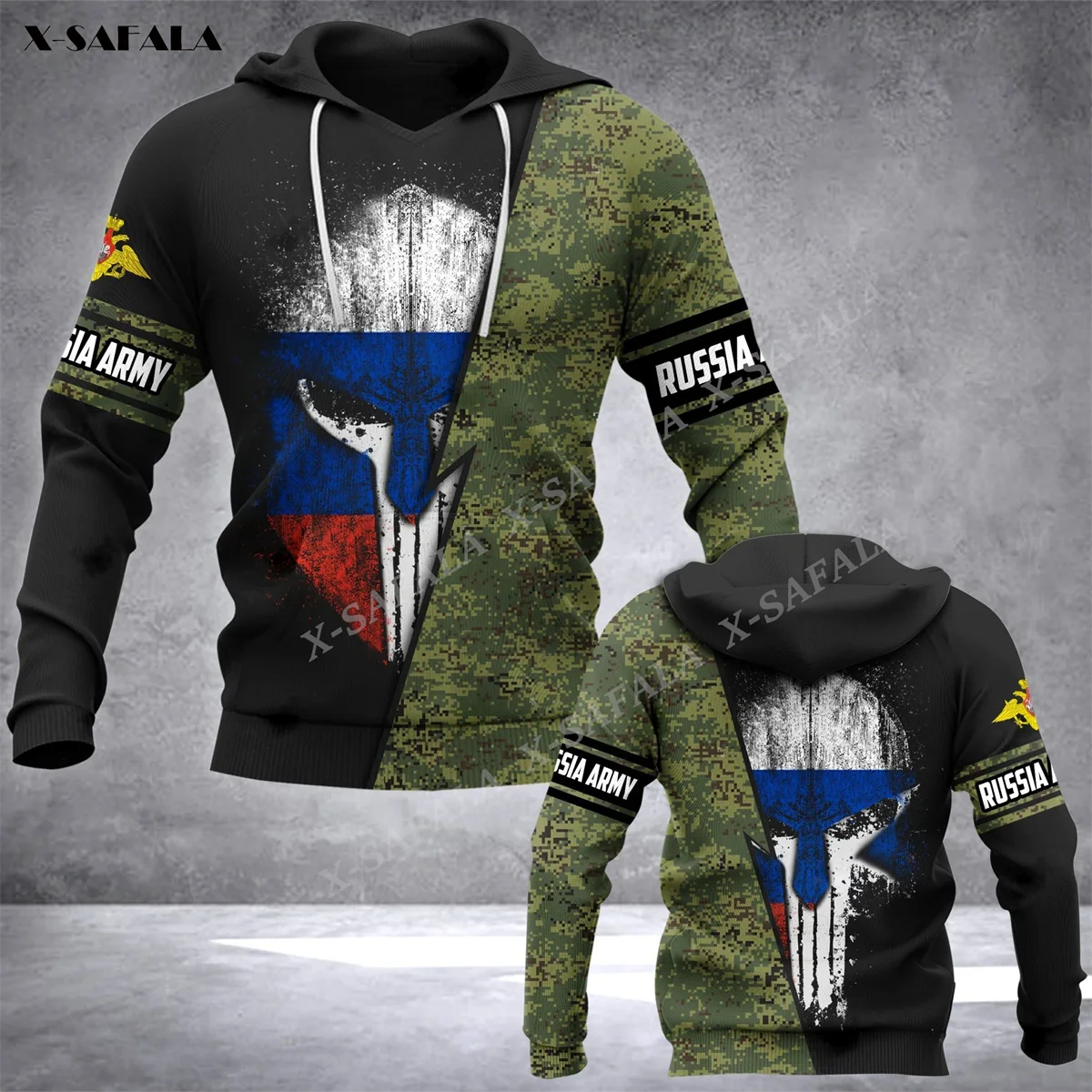 

Russia Flag Emble Armor Camo Army MASK 3D Print Zipper Hoodie Men Pullover Sweatshirt Hooded Jersey Tracksuits Outwear Coat