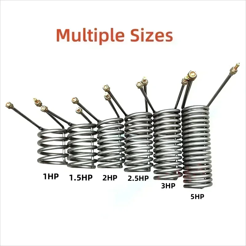 atinfor 1 шт. титановая трубка катушка испаритель 1HP 1.5HP 2HP 2.5HP 3HP 5HP коленчатое