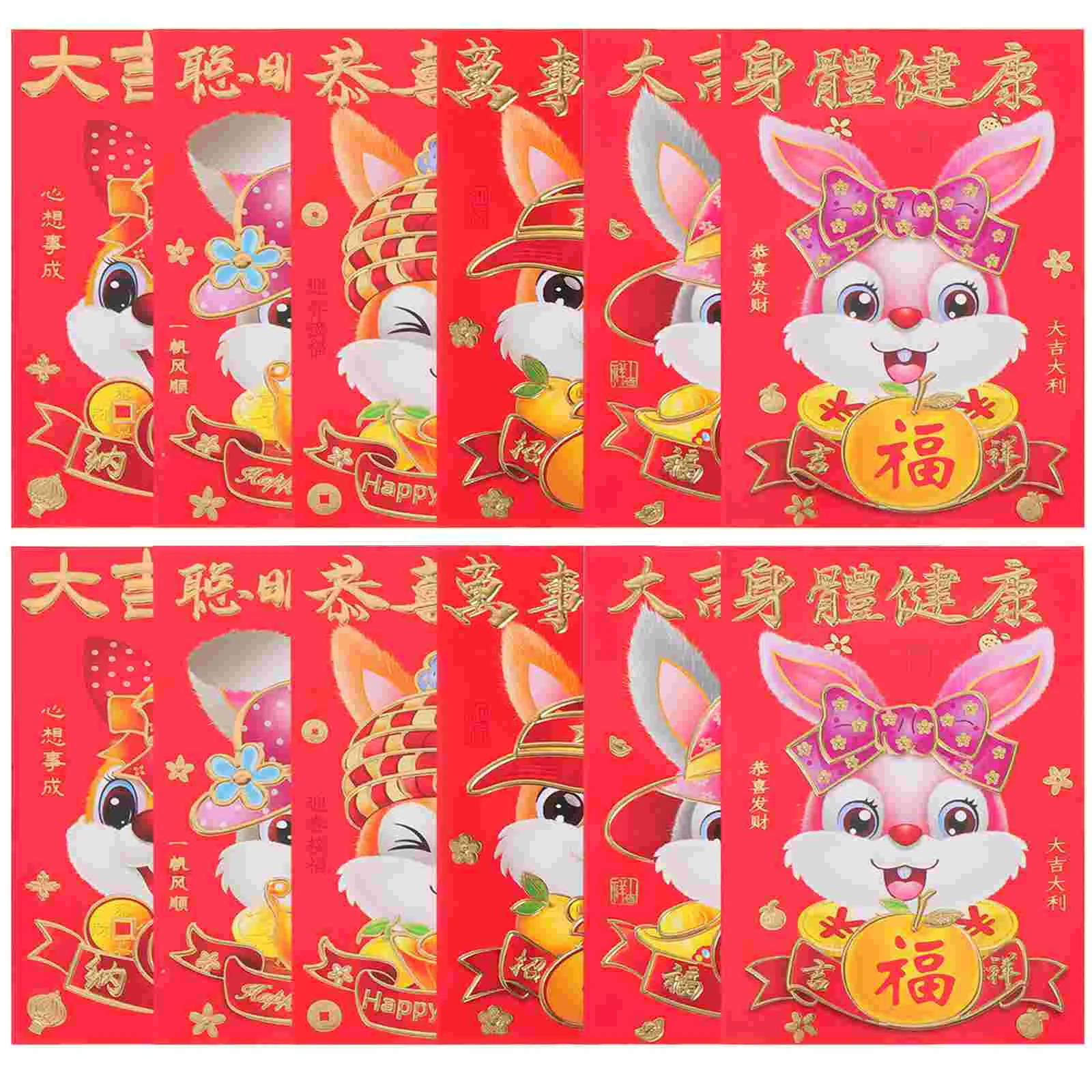 

Red Envelopes Year Money New Chinese Rabbit Lucky 2023 Packets Pocket Bag Packet Bao Hong Envelope Festival Paper Spring Wedding