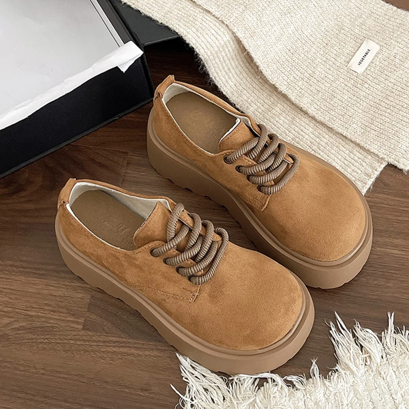 Женские зимние ботильоны на плоской подошве и платформе зимняя замшевая обувь