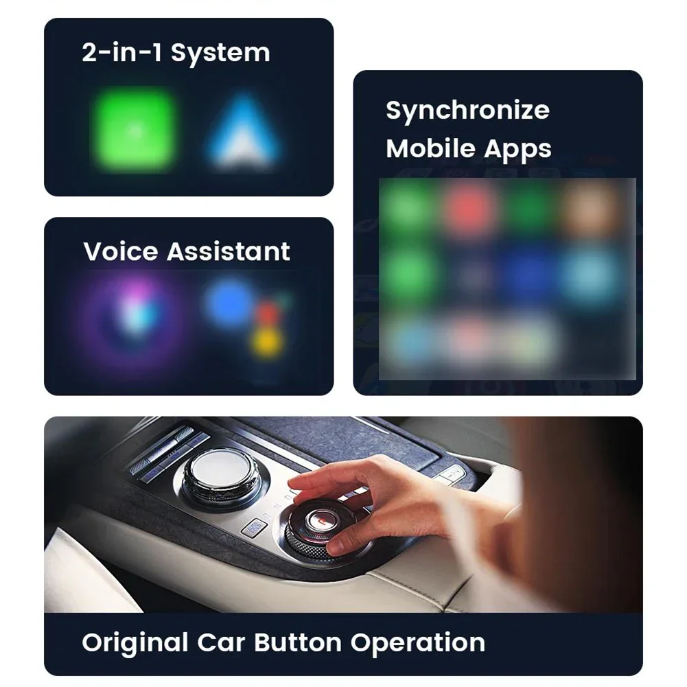 Беспроводной адаптер C Arplay A Ndroid Auto 2-в-1 Smart Dongle 5G WIFI для I Phone Box