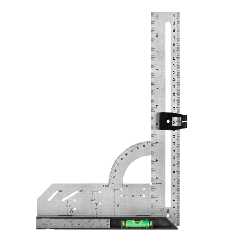 

Triangle Ruler Aluminum Alloy Angle Protractor Positioning Tool Square Measuring Ruler For Building Framing Tools Gauges
