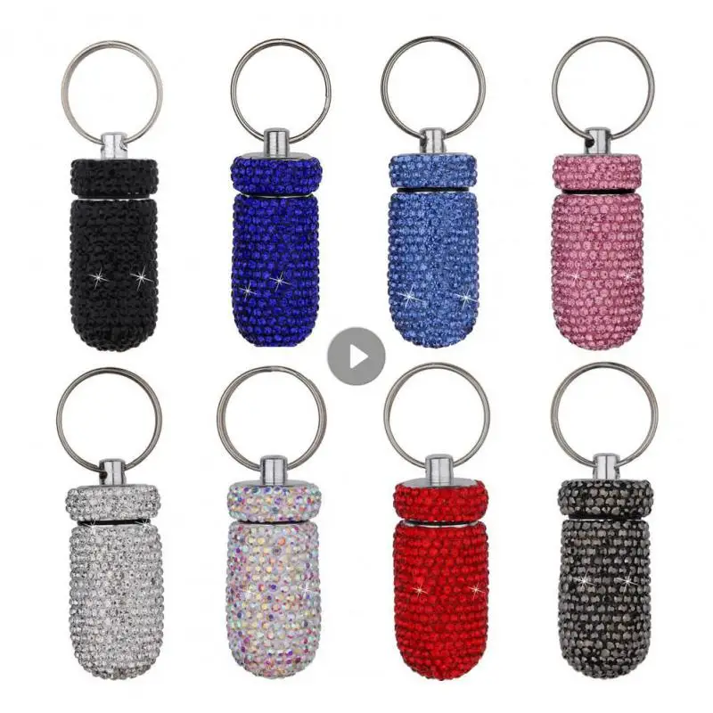 

1 шт., автомобильный контейнер для хранения бутылок, украшенный блестками, контейнер для таблеток, автомобильный контейнер для салона автом...