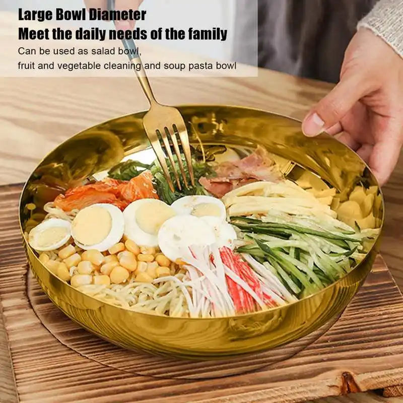 

Mixing Bowl Thickened Rust Proof 304 Stainless Steel Serving Bowl for Salad Noodle Food