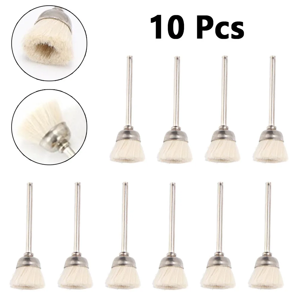 

10pcs Polishing Brushes 3mm Shank Abrasive Brush Rotary Tool Accessories T-shaped Brush Head For Walnut Jade Dust Cleaning