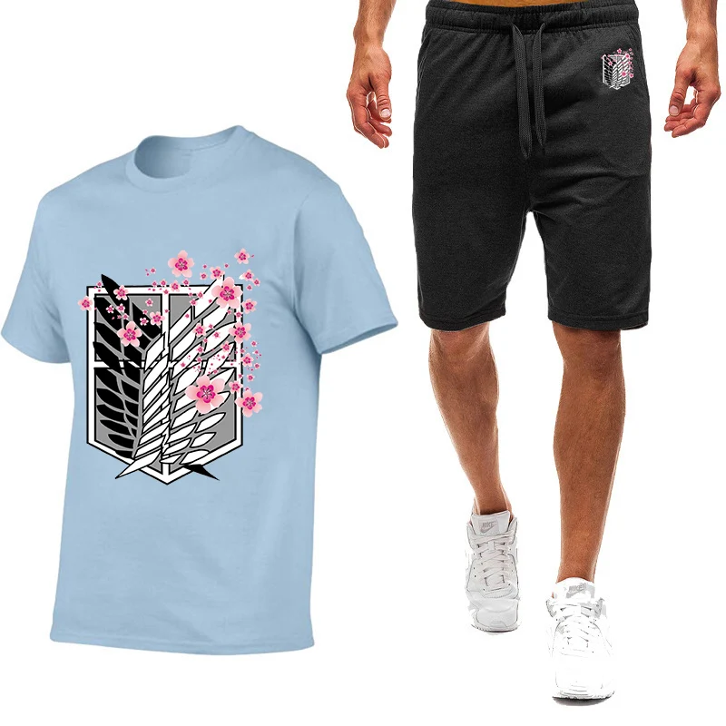 Мужской летний спортивный костюм атака на Титанов повседневная спортивная