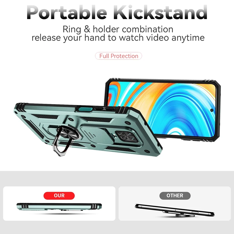 Чехол Redmi Note9S в стиле милитари с кольцевой подставкой для Xiaomi Note 9S 9 S защита камеры