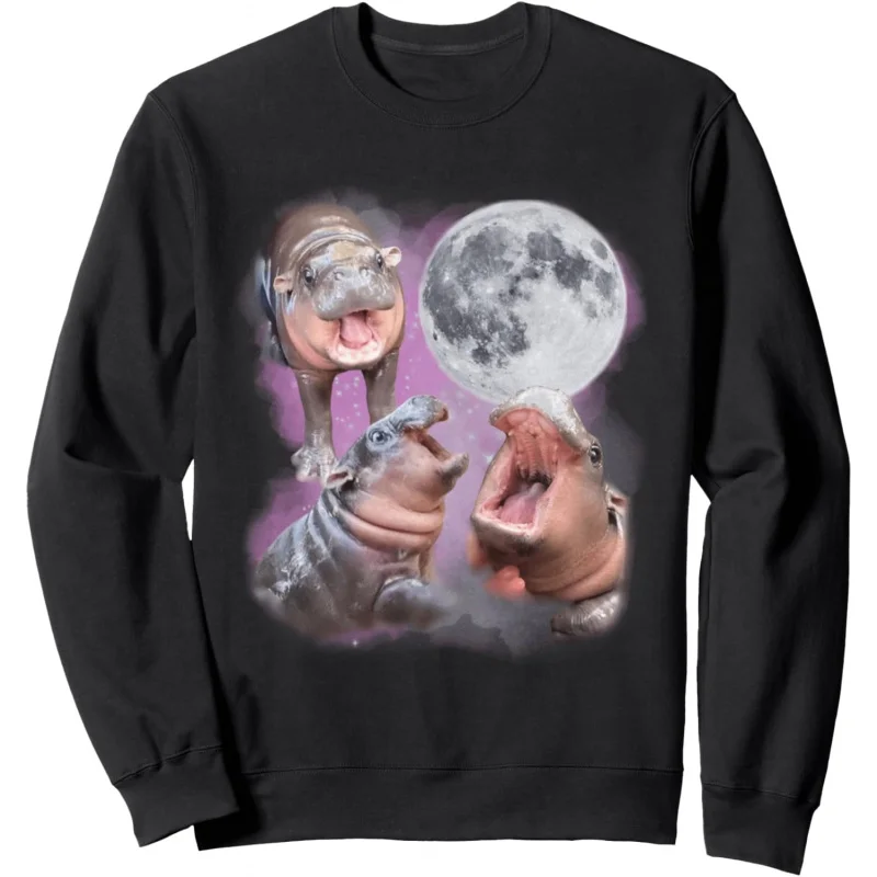 Мужская и женская спортивная рубашка Mu Deng and Moon с длинным рукавом черная