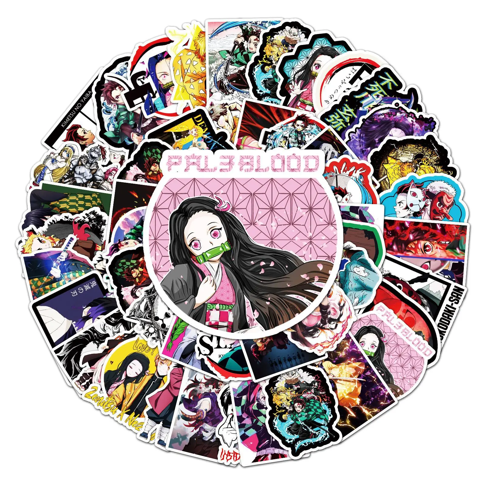 

50 Sheets of Cartoon Nailsaki Wild Rose Anime Graffiti Stickers Luggage Laptop Car Mobile Phone Decoration Waterproof Stickers
