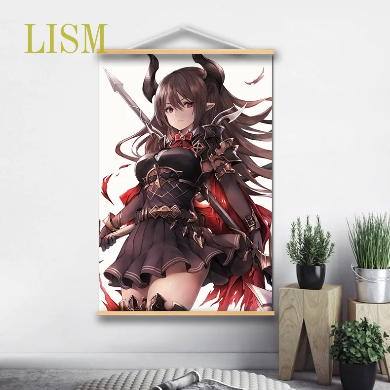 Плакат на стену Аниме Манга рейдж из бахамута греа висячий свиток массива дерева