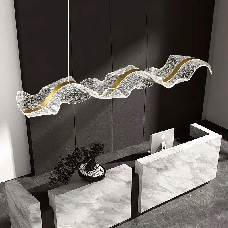 

Pendant Light Led Art Chandelier Lamp Room Decor Modern Acrylic Streamer Living Dining Home Hanging Luminaire