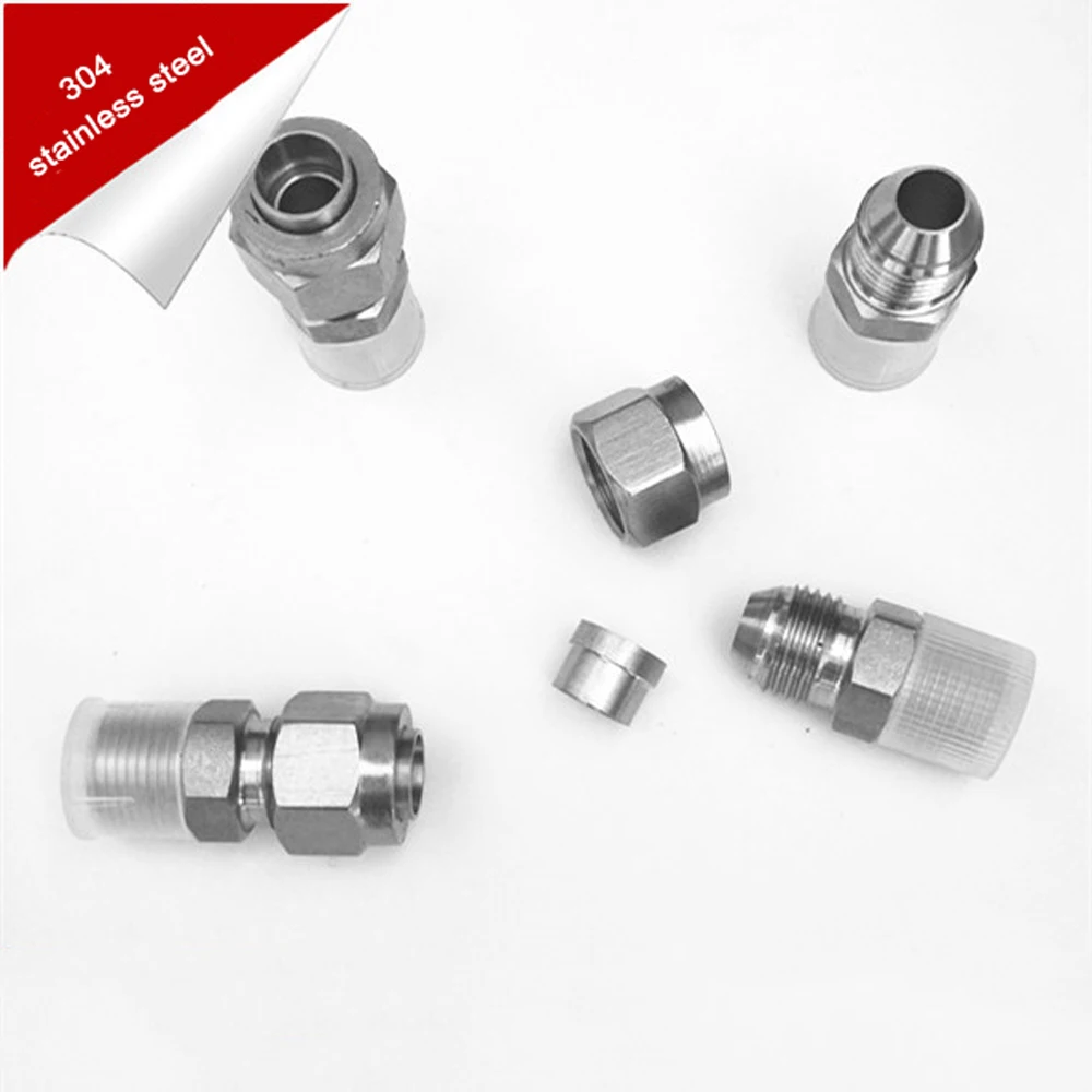 1/8" 1/4" 3/8" 1/2" BSPT Male x 6/8/10/12mm Flare Tube OD Hydraulic Tube Union Stainless 304