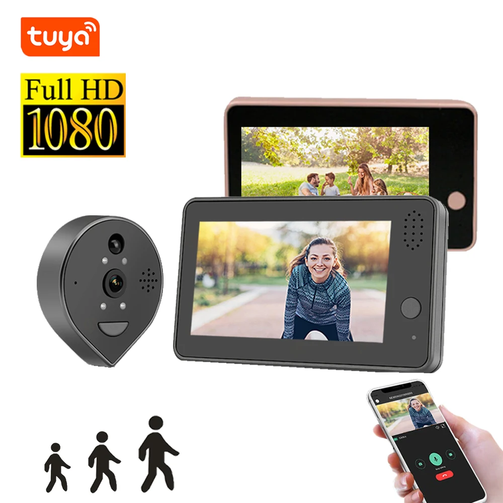 Tuya Video Peephole For Door Bell Apartment Tuya Smart Home Wifi Video Doorbell Video Eye Wifi Wireless Video Intercom For Home