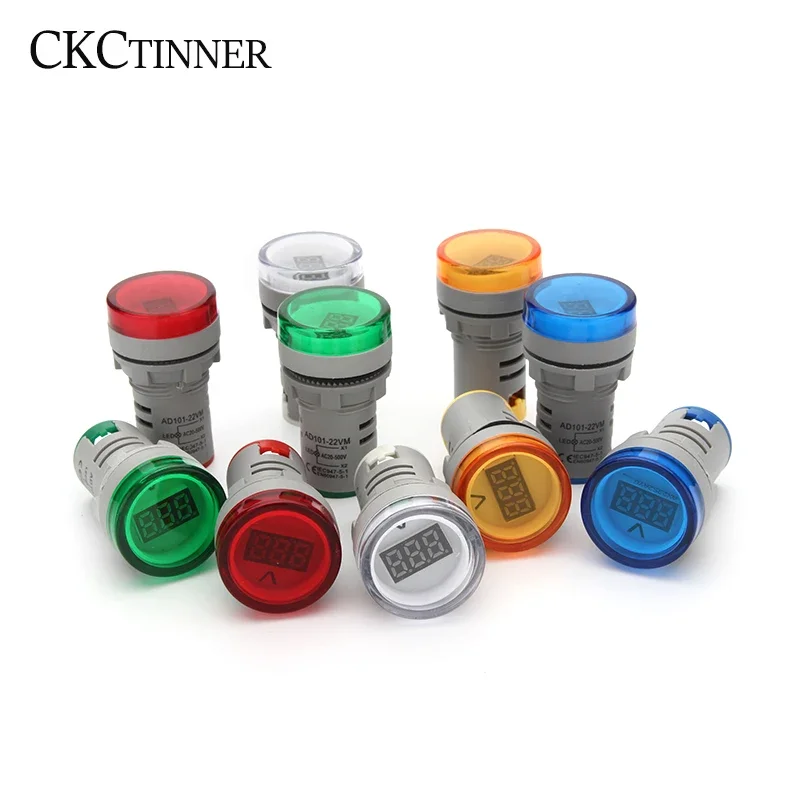 Цифровой мини-вольтметр 22 мм 60-500 В переменного тока