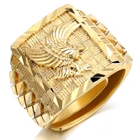 milangirl punk rock eagle men s ring luxury gold color resizeable finger jewelry never fade