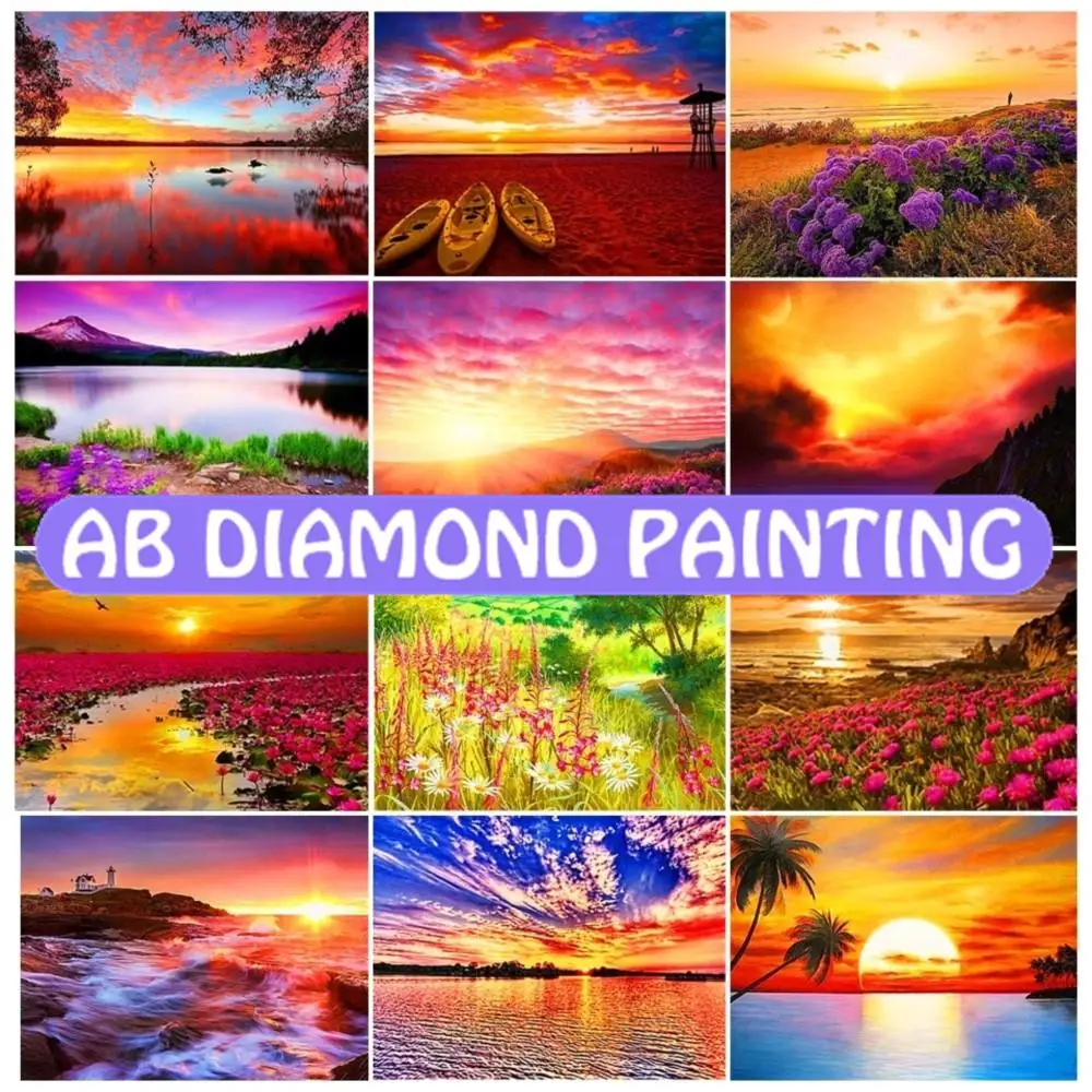 

Набор для алмазной живописи 5D «сделай сам», картина с изображением ландшафта, заката, искусства, квадратная/круглая Алмазная вышивка, Детская мозаика, подарок