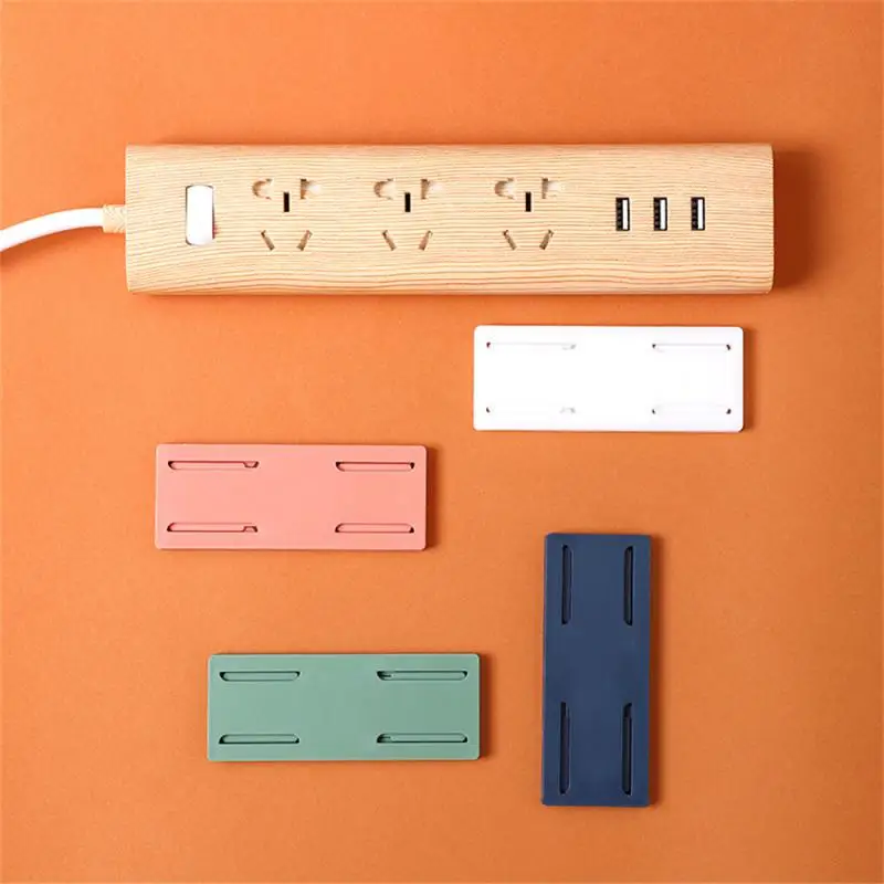 

Punch-free Socket Storage Holder Wall-mounted Self-adhesive Desktop Socket Fixer Traceless Home Cable Wire Organizer Racks