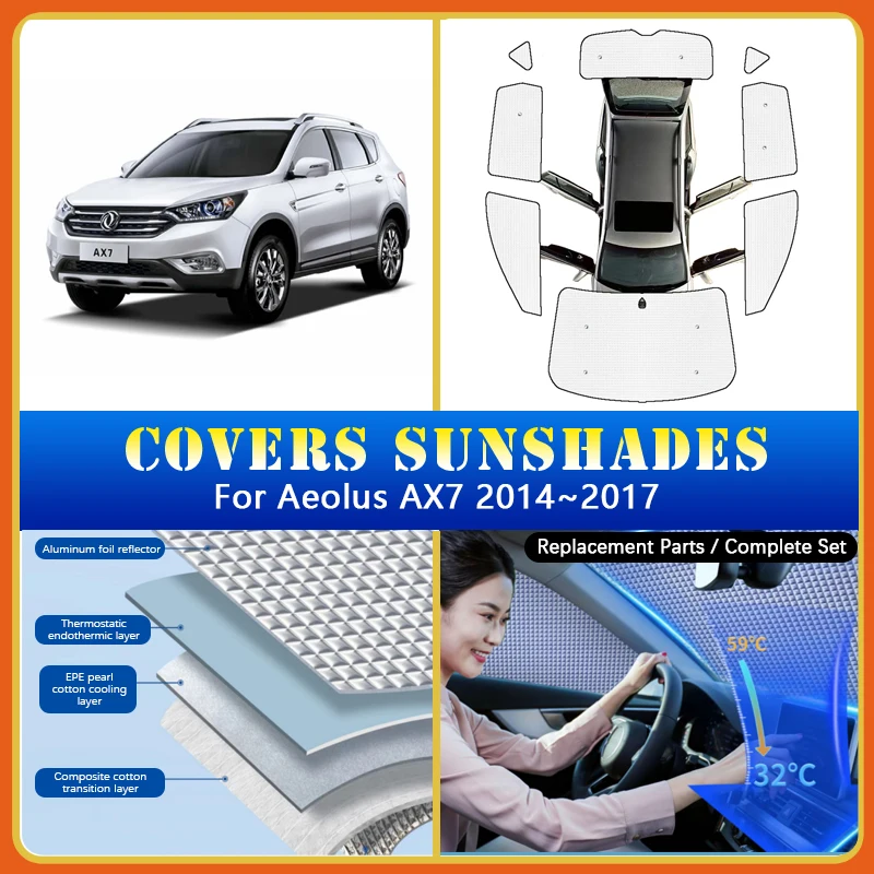 

Full Coverage Sunshades For Dongfeng Fengshen Aeolus AX7 2014 2015 2016 2017 Sunscreen Window Sunshades Coverx Car Accessories