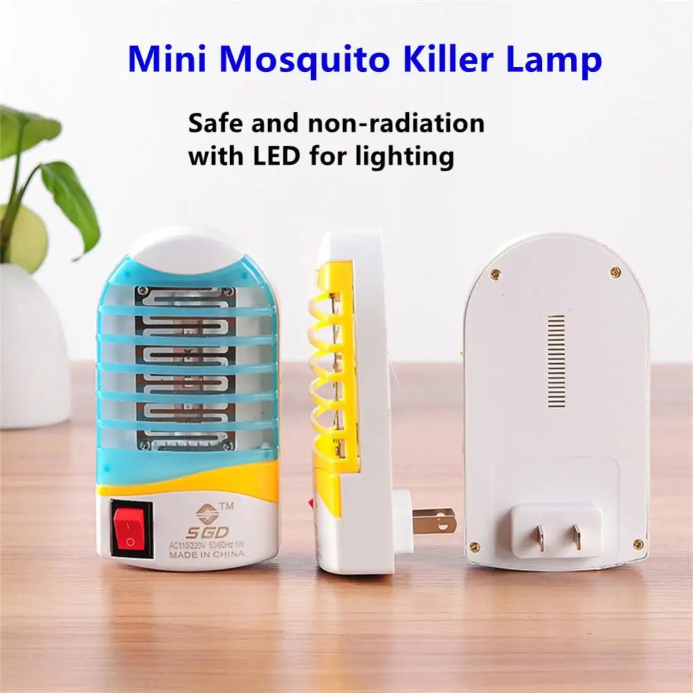 

Household Mini Mosquito Killer Lamp Sleeping Artistfact Electronic Mosquito Trapper With Repellent Light Two-in-one LED Socket