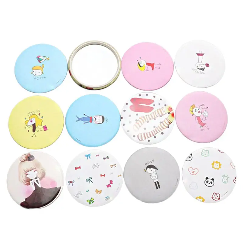 

TSHOU321 X7JA 1Pc Cute Cartoon Mini Portable Circular Hand Mirror Pocket Portable Makeup Tool