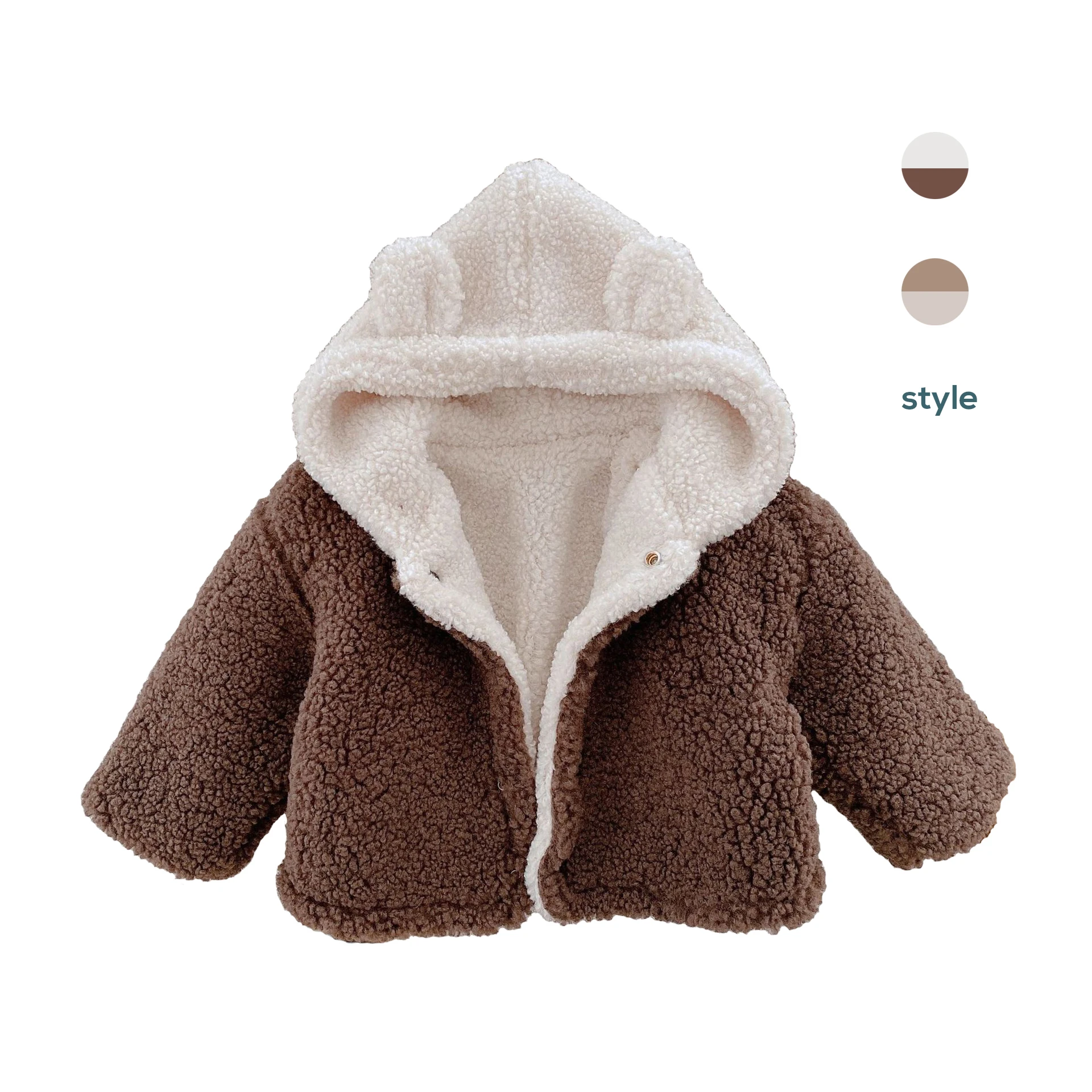 

Зима 2022, детское плюшевое пальто, осенняя одежда с капюшоном и мультяшным медведем для мальчиков, модное пальто для мальчиков