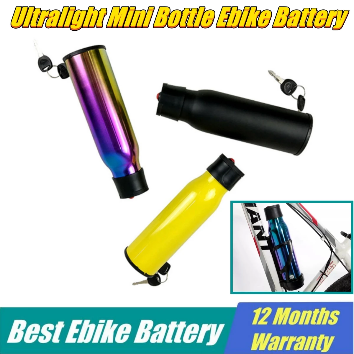 

36v Mini Water Bottle Battery 36 Volt 5.8Ah 7Ah Lithium Ion Ebike Small Kettle Type Ultralight Batteries for Booster Bicycle