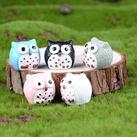 mix 5 pcs owl figurine miniatures kawaii accessories desk garden decoration outdoor home decor resin crafts small ornaments