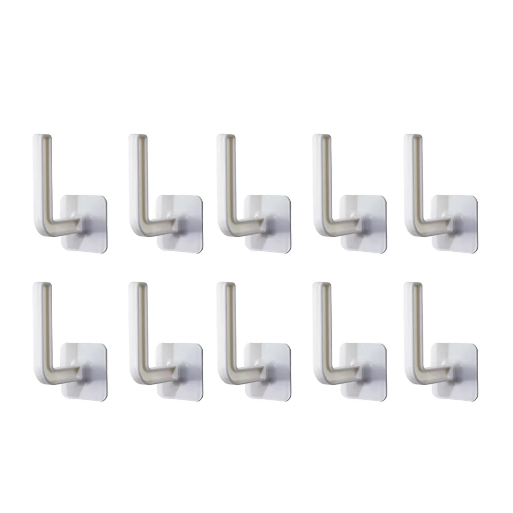

10pcs Home Wall-mounted Shelf Punch-free Hanging Hook Useful Storage Hook