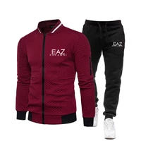 mens sportswear track suit set fall winter casual activewear mens 2 piece zip sweatshirt sports pants branded sportswear set