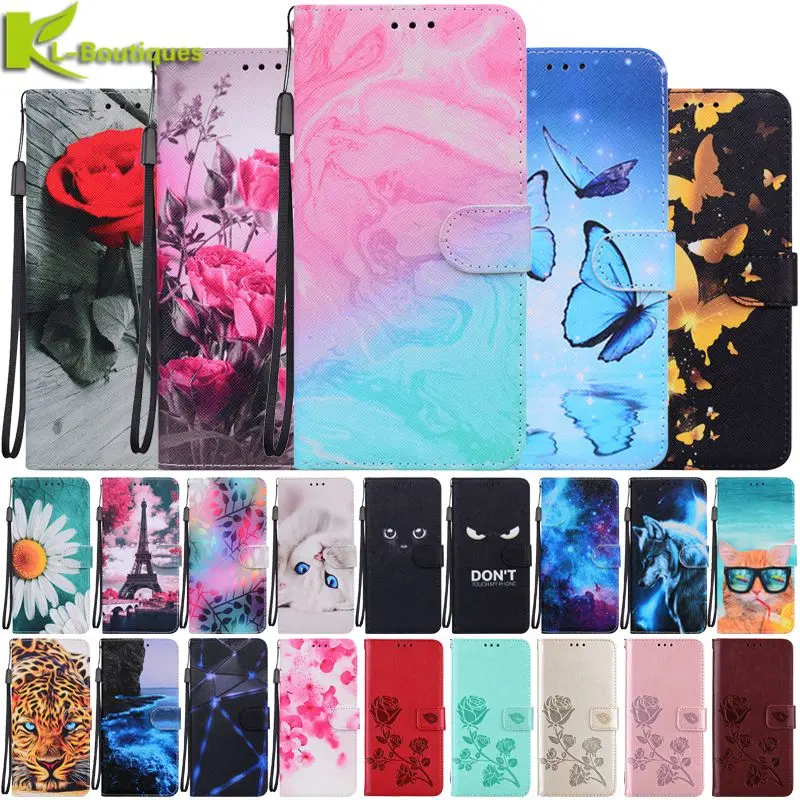 

Redmi Note 4 7 8 Pro Case Painted Wallet Leather Flip Cover on For Xiaomi Redmi Note 4 4X 5 6 7 8 Pro 8T Phone Case Bags Funda