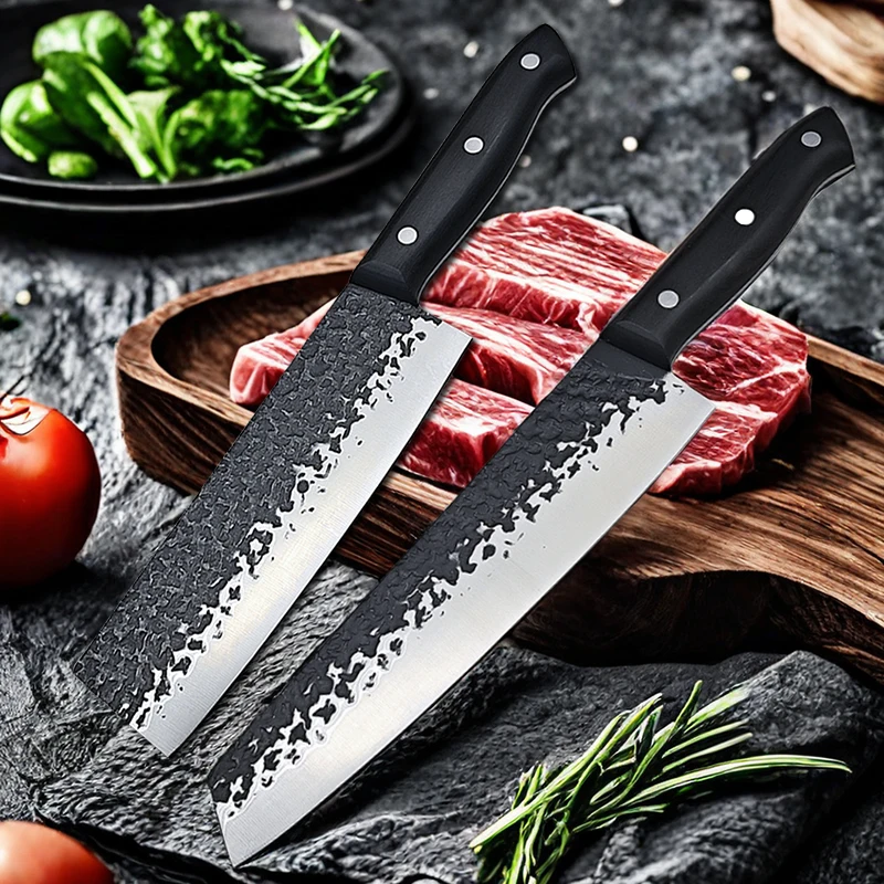 Японский нож шеф-повара ручной работы кованый кухонный Full Tang нарезка мяса