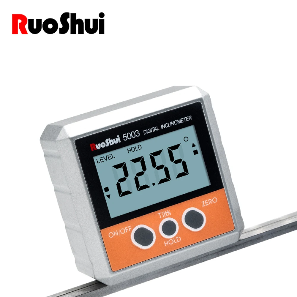 

RuoShui Brand Digital Inclinometer Magnetic Digital Level and Angle Finder Inclinometer Bevel Gauge 360 Mini Measuring Tool