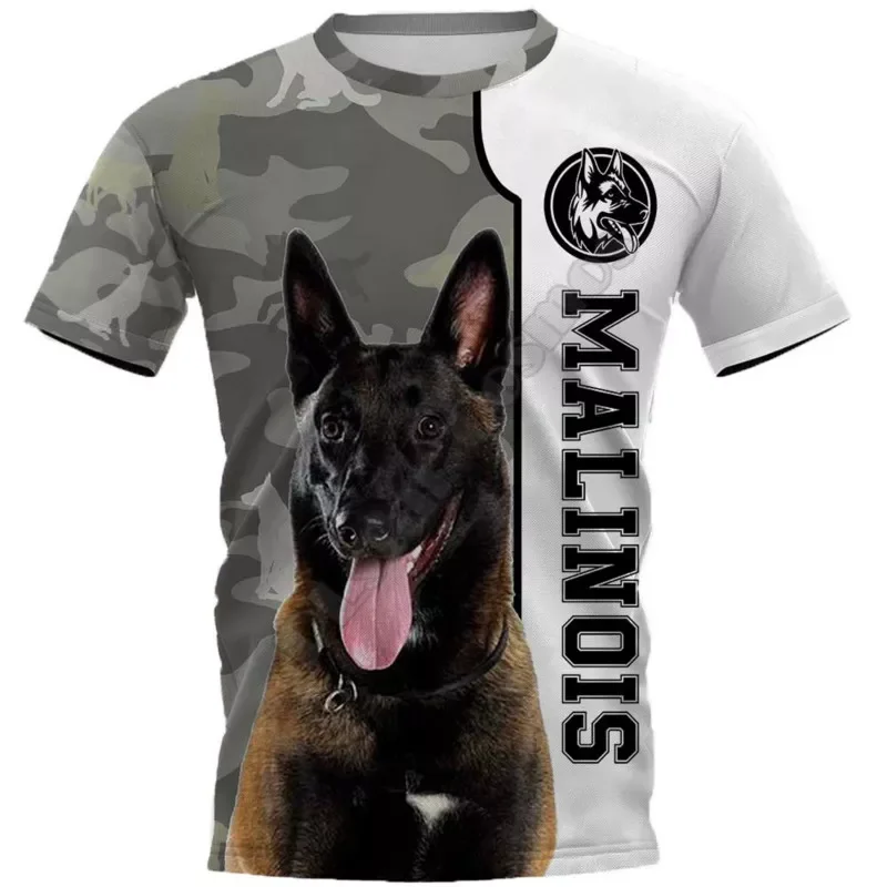

NEW IN summer new Malinois 3d printed female T-shirt men's summer casual short-sleeved T-shirt fun pattern