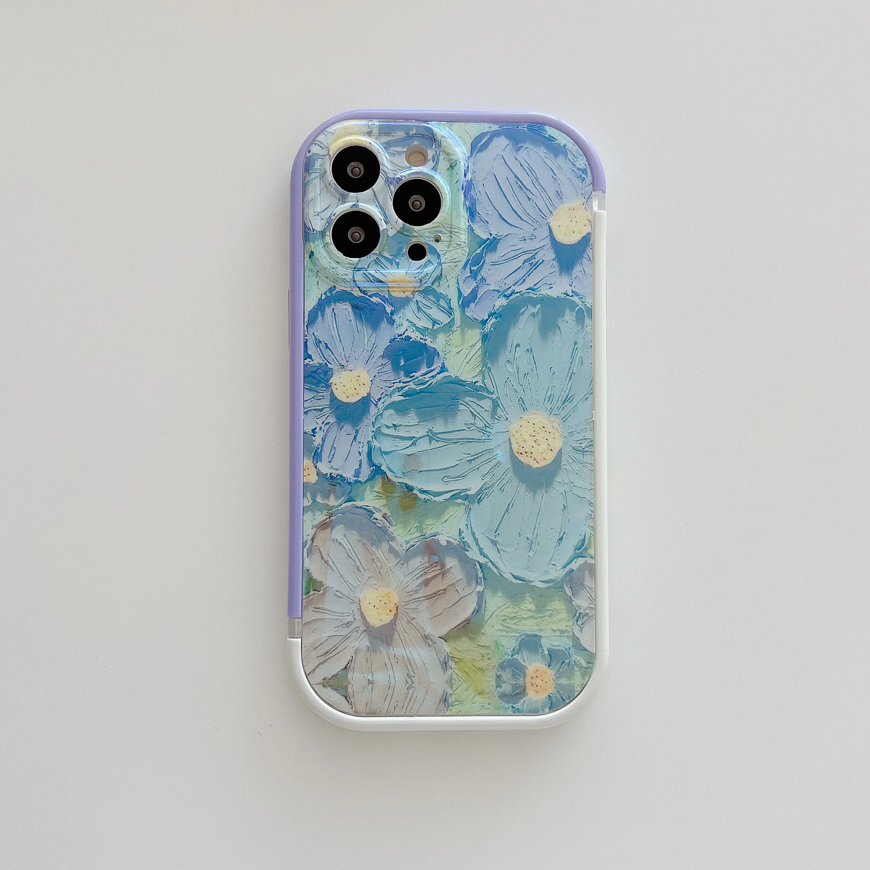 

Edge-Protector Oil Painting Flower Case for iPhone 11 12 13 Pro Max 8 7 Plus Xr Xs Max X SE 2020 12 Mini Soft Back Cover Capa