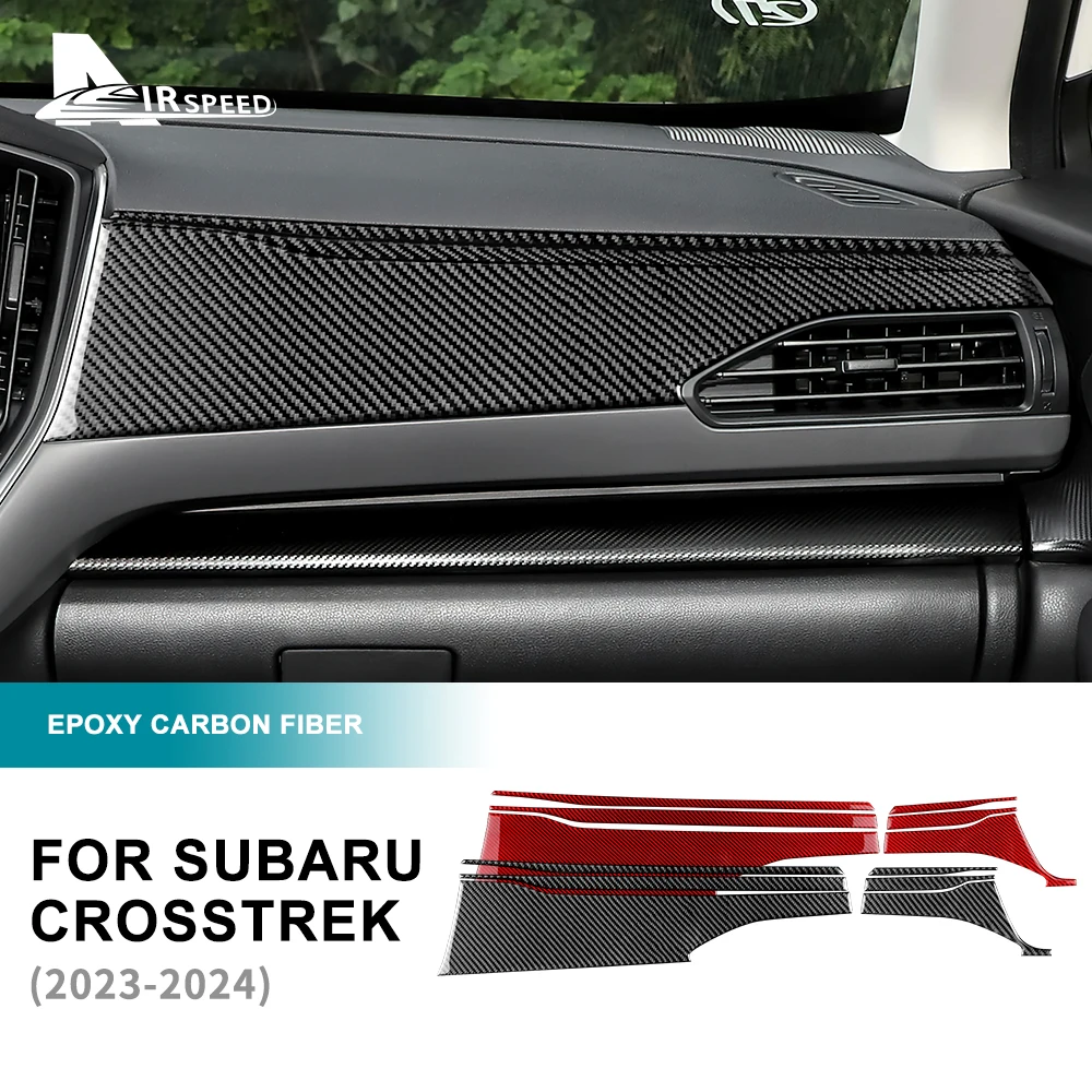 

Real Soft Carbon Fiber Sticker For Subaru Crosstrek 2023 2024 Car Dashboard Decor Panel Interior Trim RHD LHD Accessories