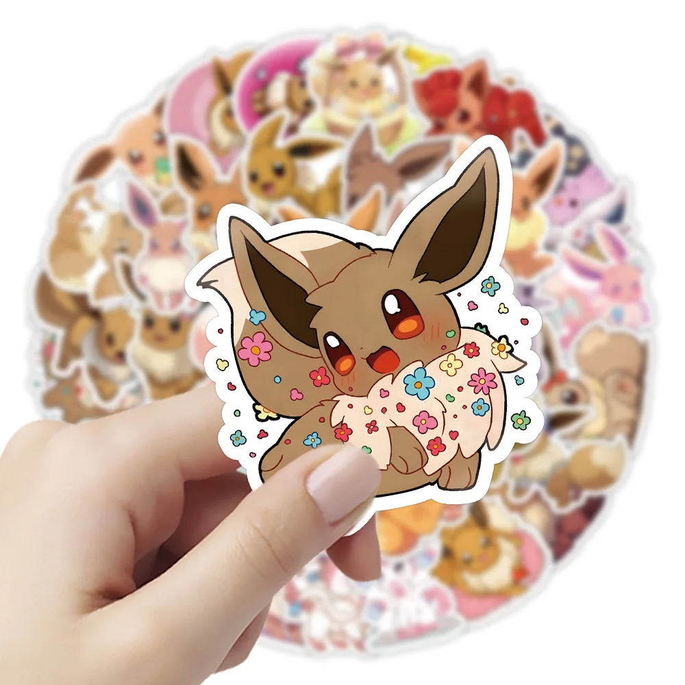 

50 шт. Покемон DIY Аниме фигурки kawaii Eevee граффити наклейки чемодан Скейтборд Шлем водонепроницаемые наклейки детские наклейки игрушки