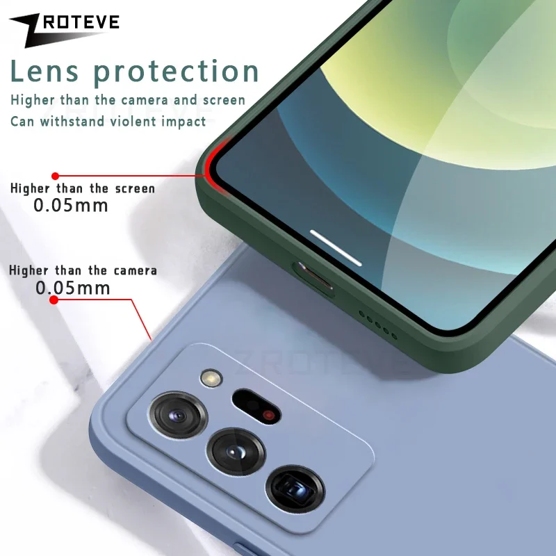 Чехол Note20 Ultra ZROTEVE Silky Liquid Silicone Soft Cover для Samsung Galaxy Note 20 10 9 S21 S22 S23 FE Note10 Plus чехлы