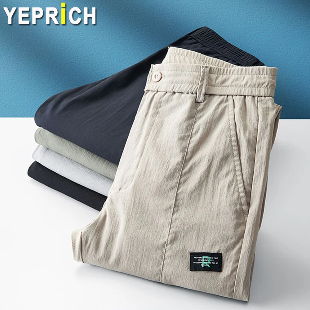 Mens Urbano Commuter Pants Slim Fit Comfort Summer Thin Long Trousers Casual Streetwear Business Office Men Bottoms