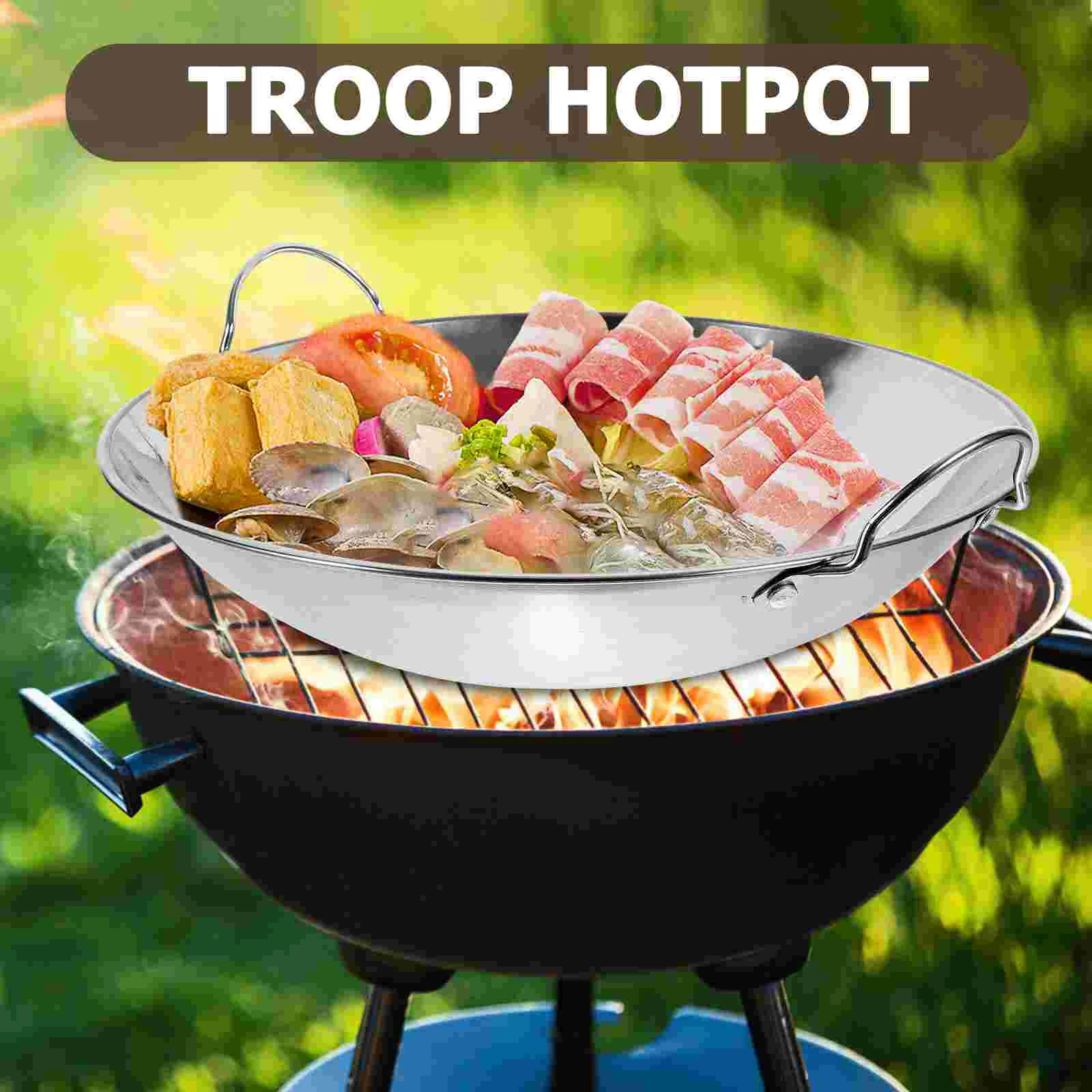 Сковорода вок с антипригарным покрытием сковорода из нержавеющей стали походная