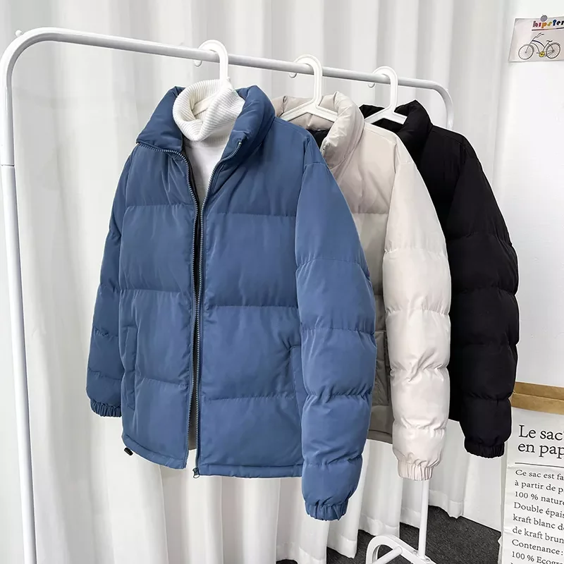 casual parka men solid color winter men's coat fashion women's winter jackets harajuku warm men's winter jacket