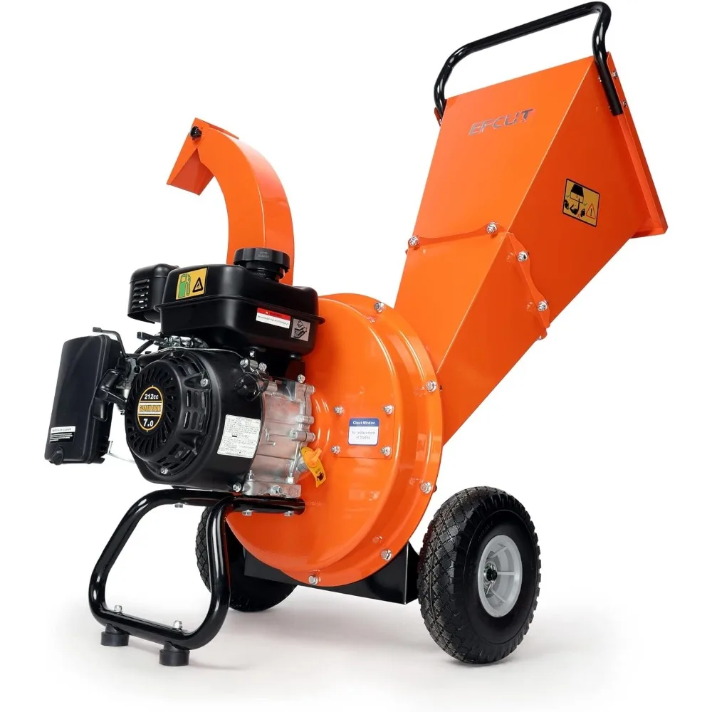 

Chipper Shredder Mulcher 7 HP 212cc Heavy Duty Rotor Engine Gas Powered 3 inch Max Wood Diameter Capacity 20:1 Reduction Ratio