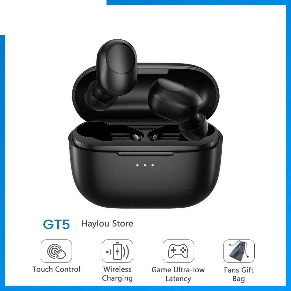 

Haylou GT5 touch-sensitive high-quality wireless charging Bluetooth headset AAC HD stereo, smart wear detection, 24-hour battery